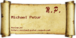 Michael Petur névjegykártya